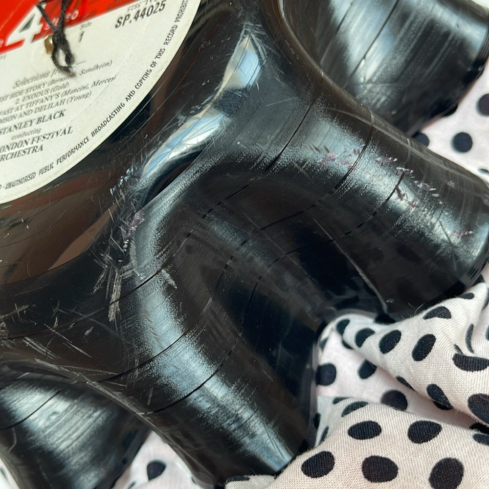 Melted Record Drawstring Polka Dot bag: LONDON Festival Orchestra - RARE Vintage - Picture 7 of 9